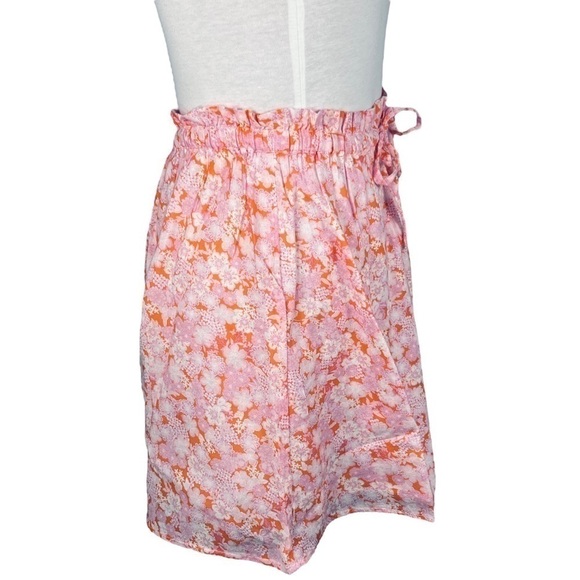 Abound skirt drawstring waist lined aline gauzy coral pink tarry floral size XXS - Picture 3 of 13